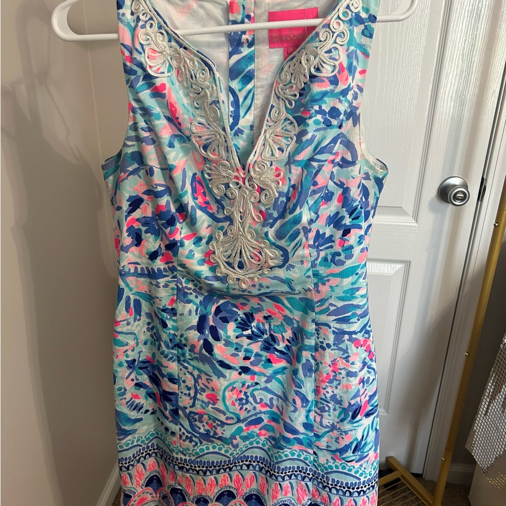 Lily Pulitzer Floral Tank sleeves Dress - Blue and Pink
